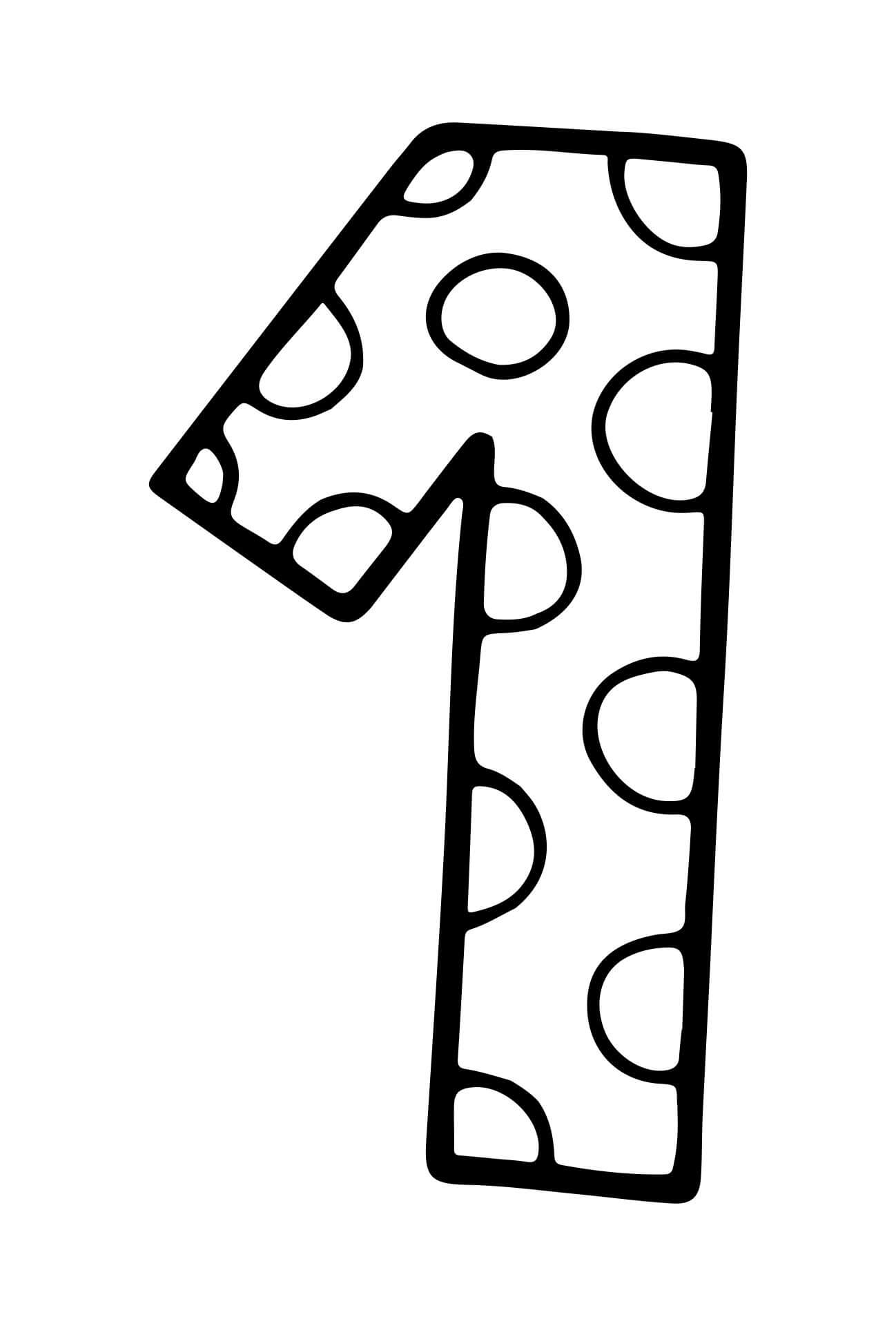 desenho do numero 1 para imprimir