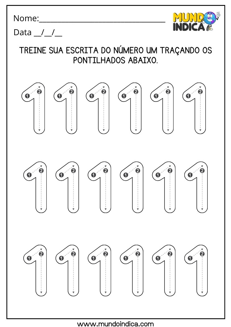 desenho do numero 1 para imprimir
