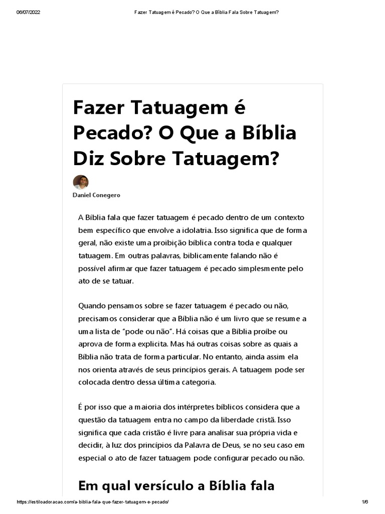 o que a biblia diz sobre marcas no corpo