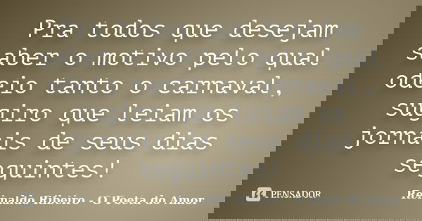 Odeio Carnaval Frases