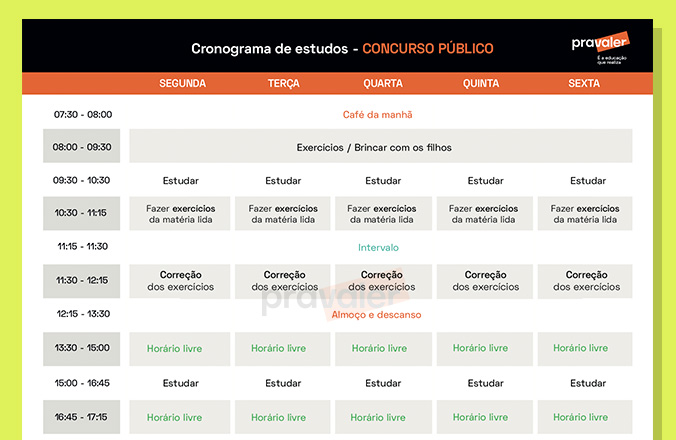 planejamento de estudos concurso