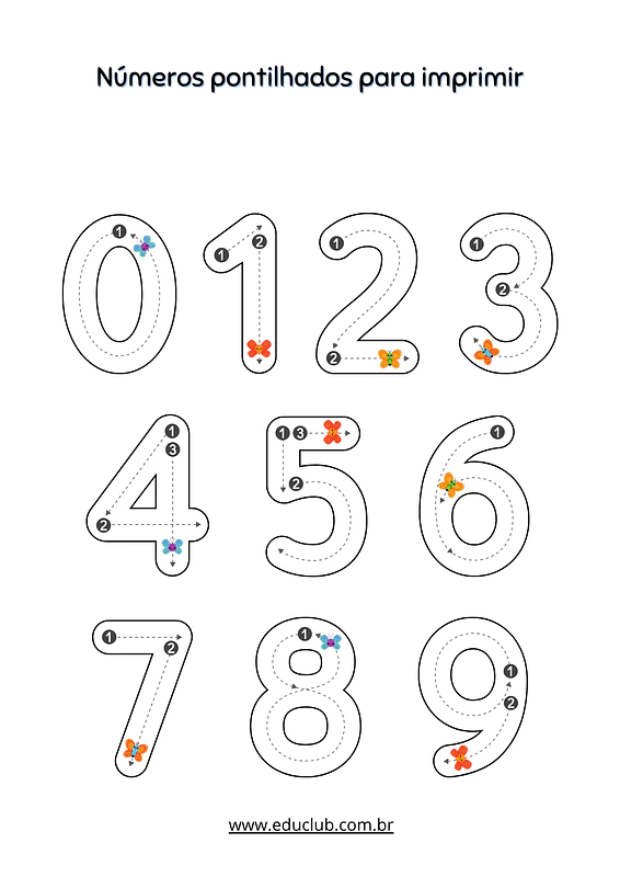 números para imprimir em fontes diferentes