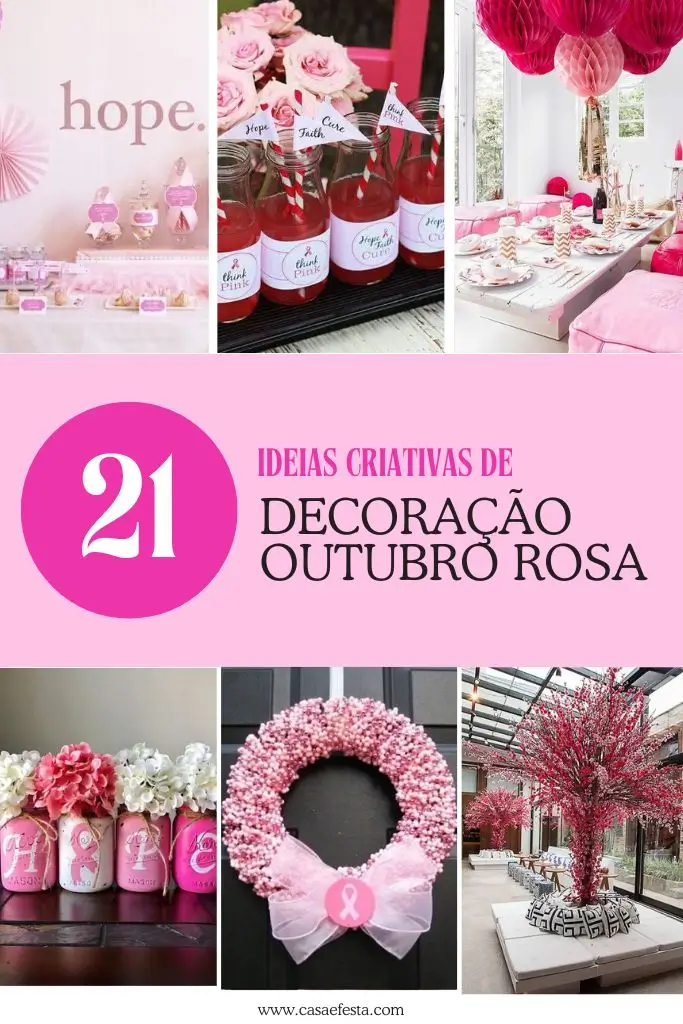decoração outubro rosa vs decoração natalina