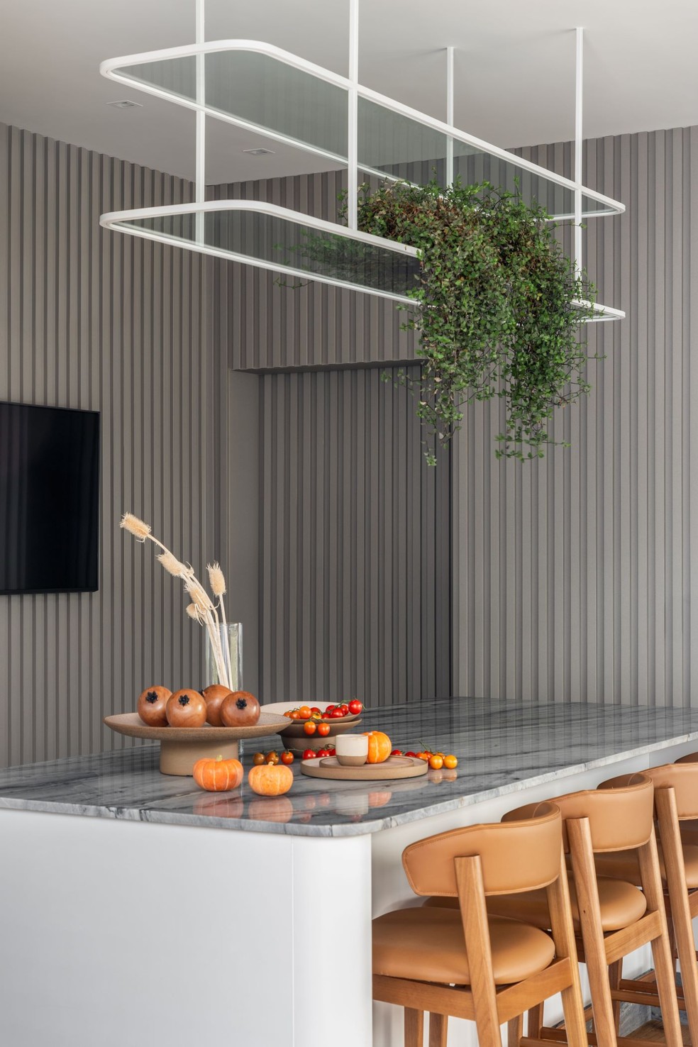 painel ripado para ilha cozinha americana