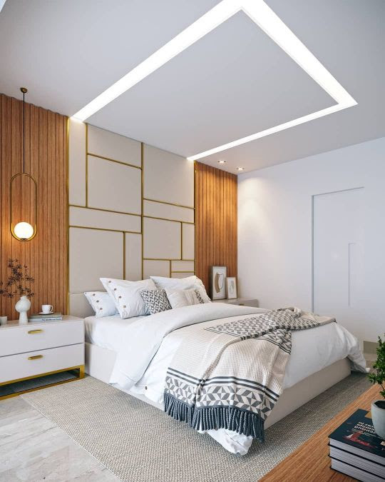 painel ripado branco para quarto