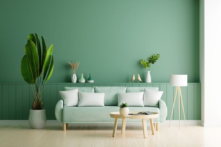 verde musgo em interiores