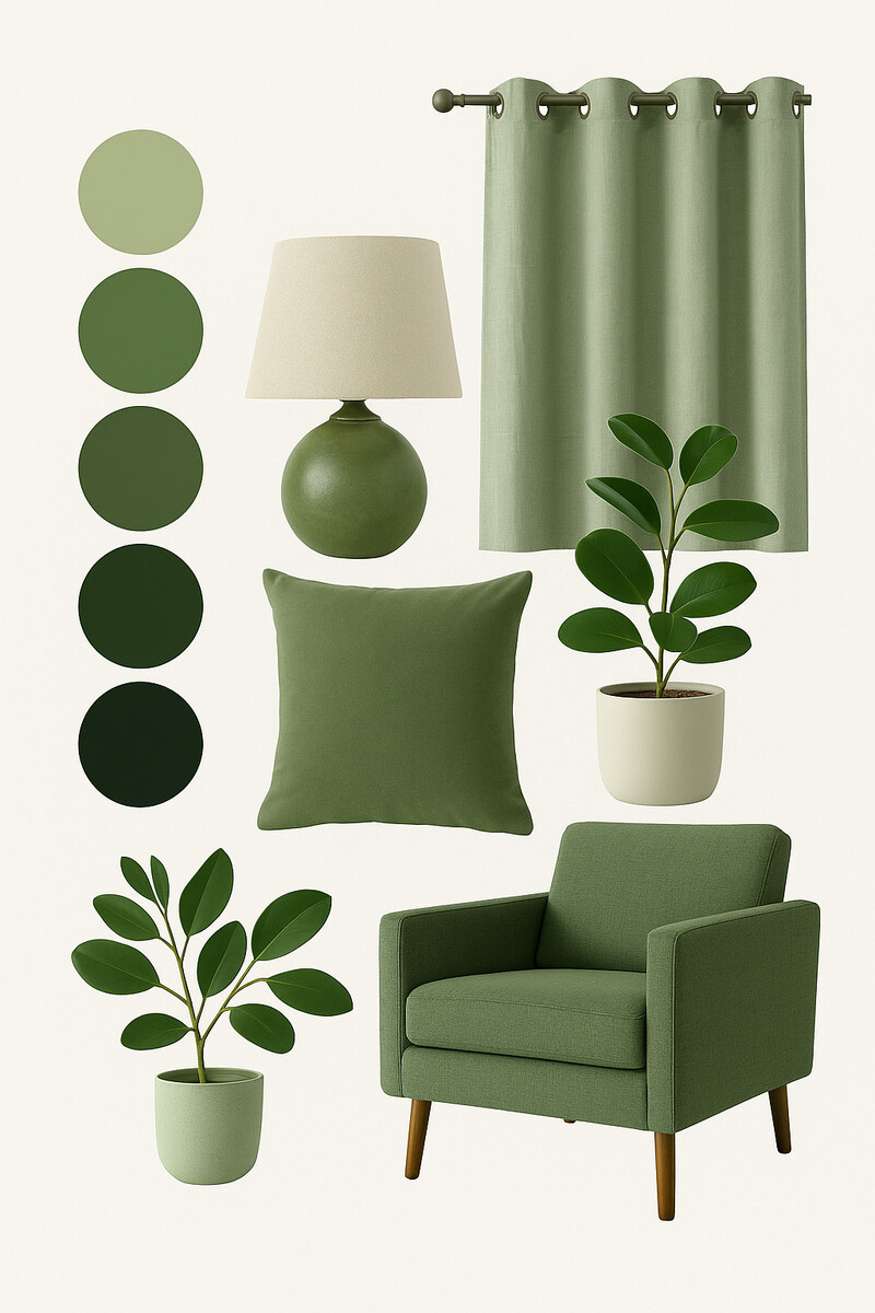 verde musgo em design gráfico