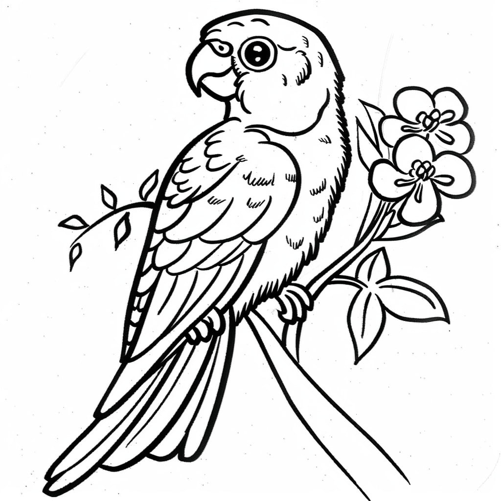 papagaio para colorir online