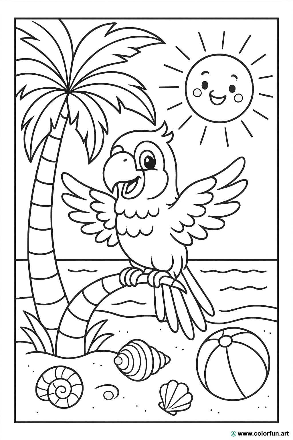 papagaio para colorir online