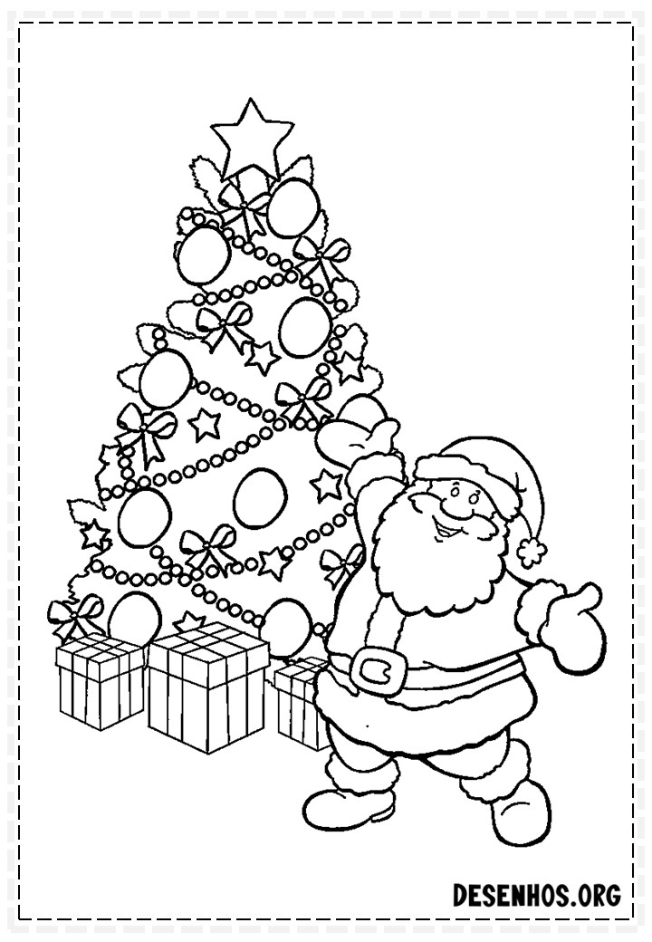 desenho papai noel para pintar
