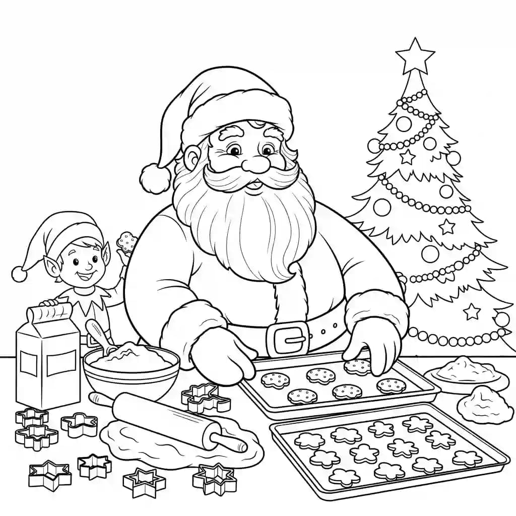 papai noel para imprimir e colorir