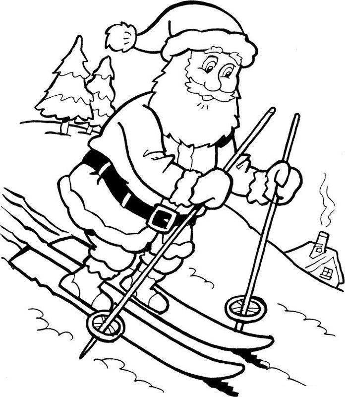 papai noel 3d para colorir