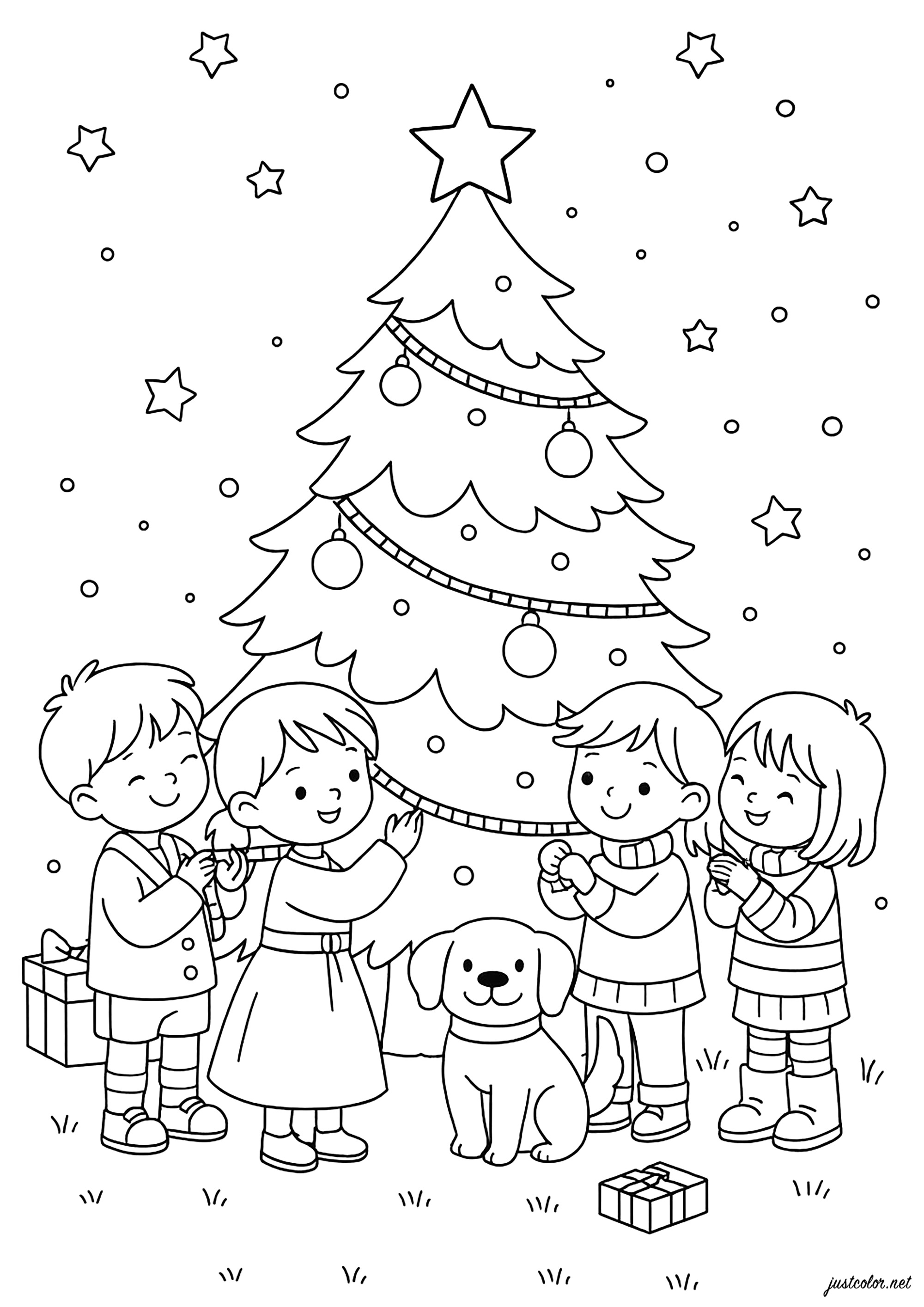 papai noel com renas para colorir