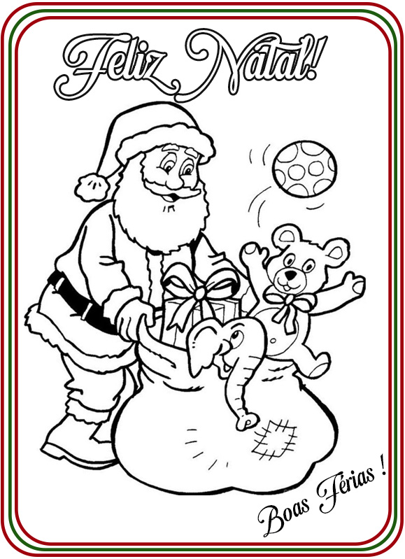 desenho papai noel para pintar