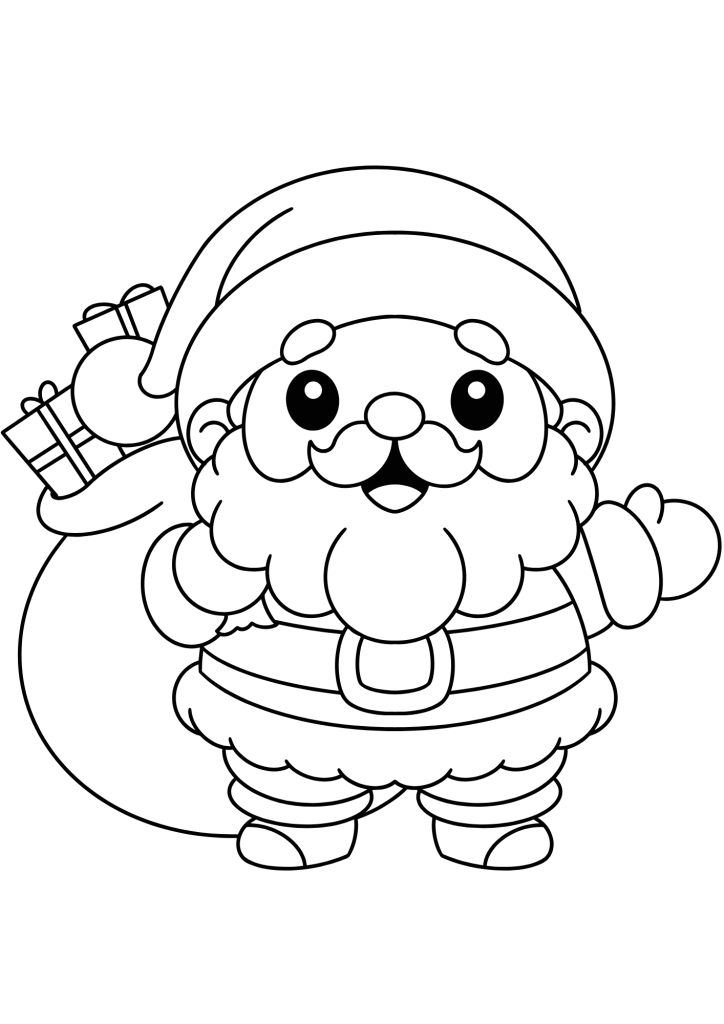 papai noel 3d para colorir