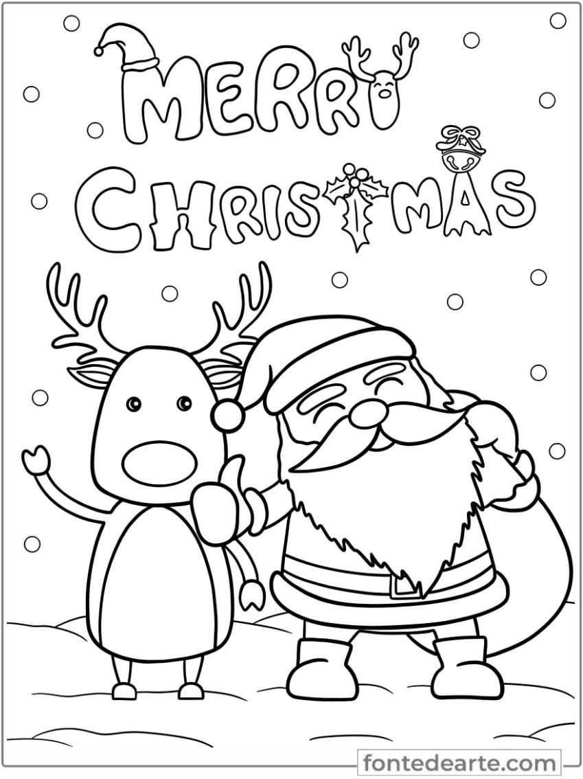 papai noel para colorir pdf