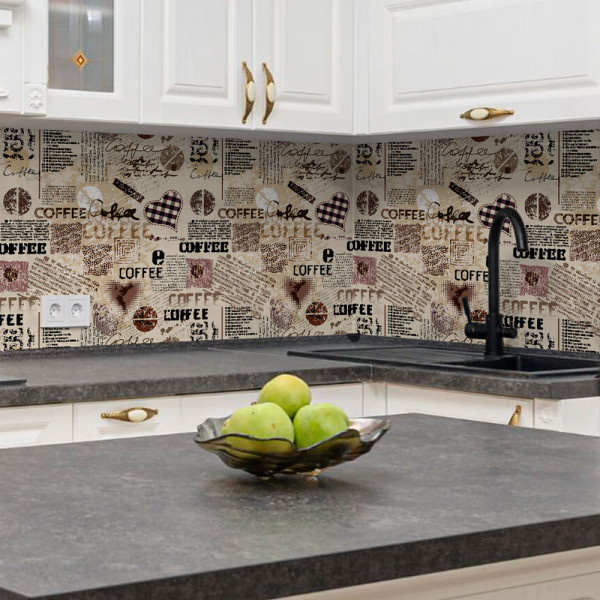 papel de parede cozinha com textura 3D