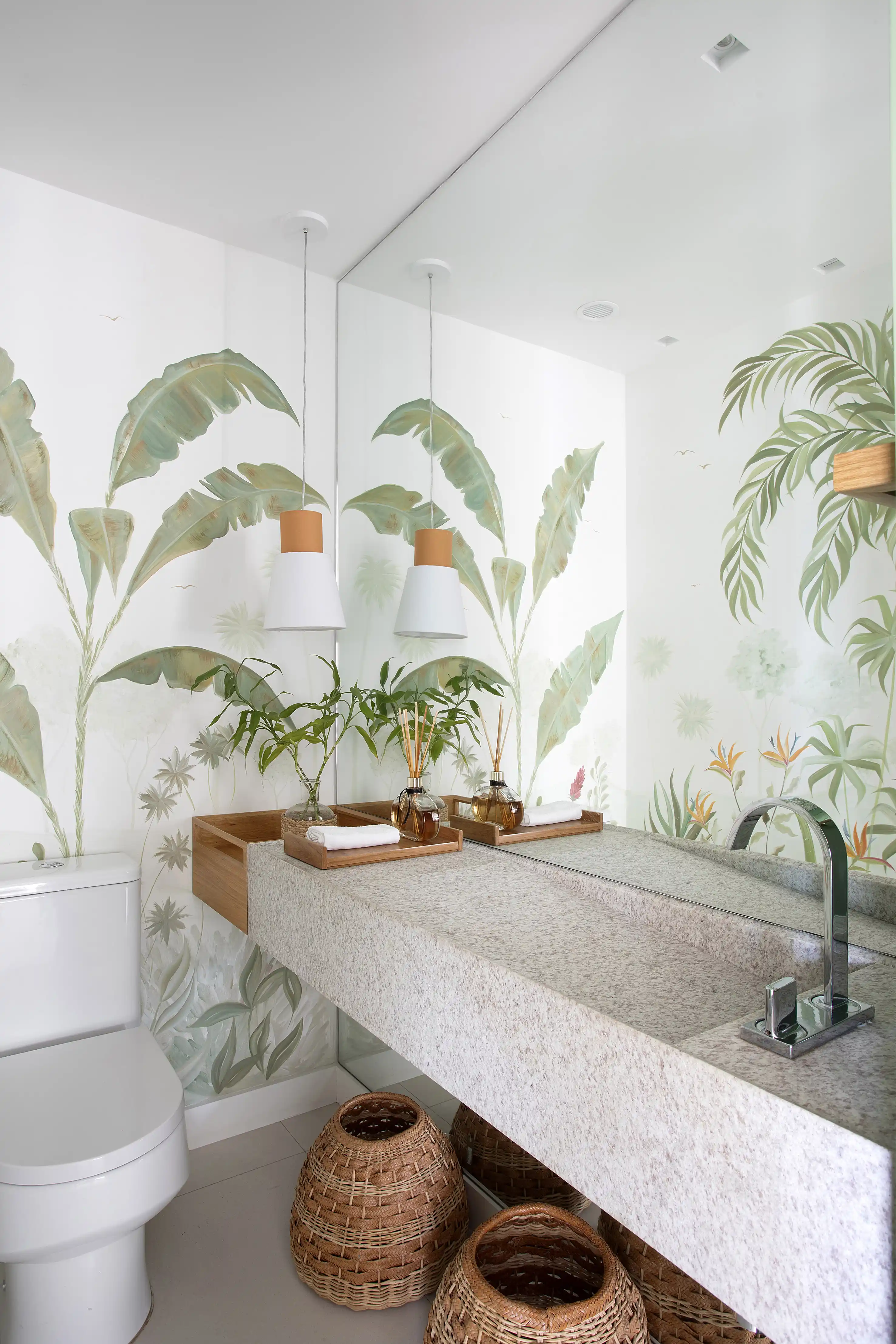 papel de parede para lavabo pequeno