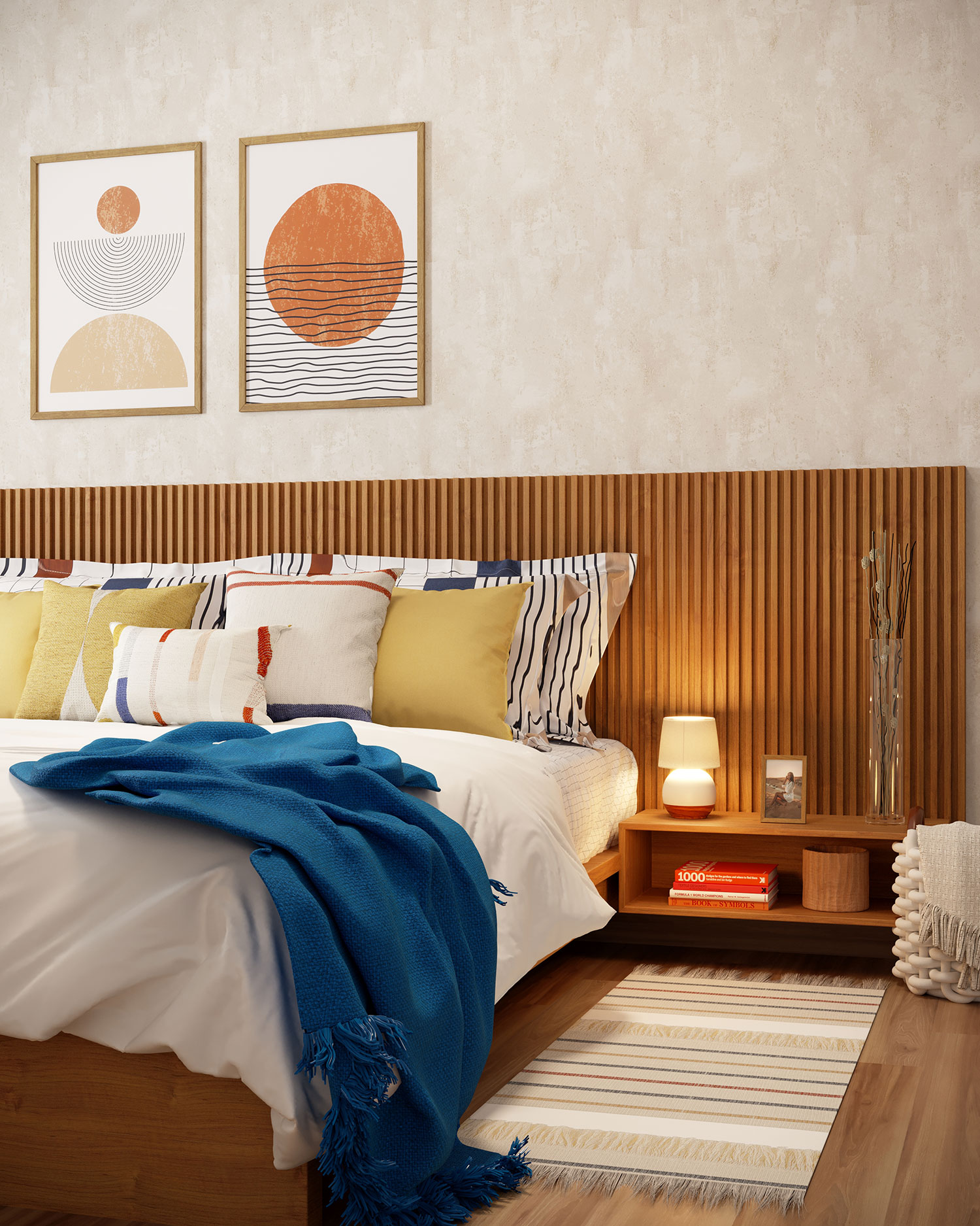 papel de parede geometrico cinza dourado quarto casal