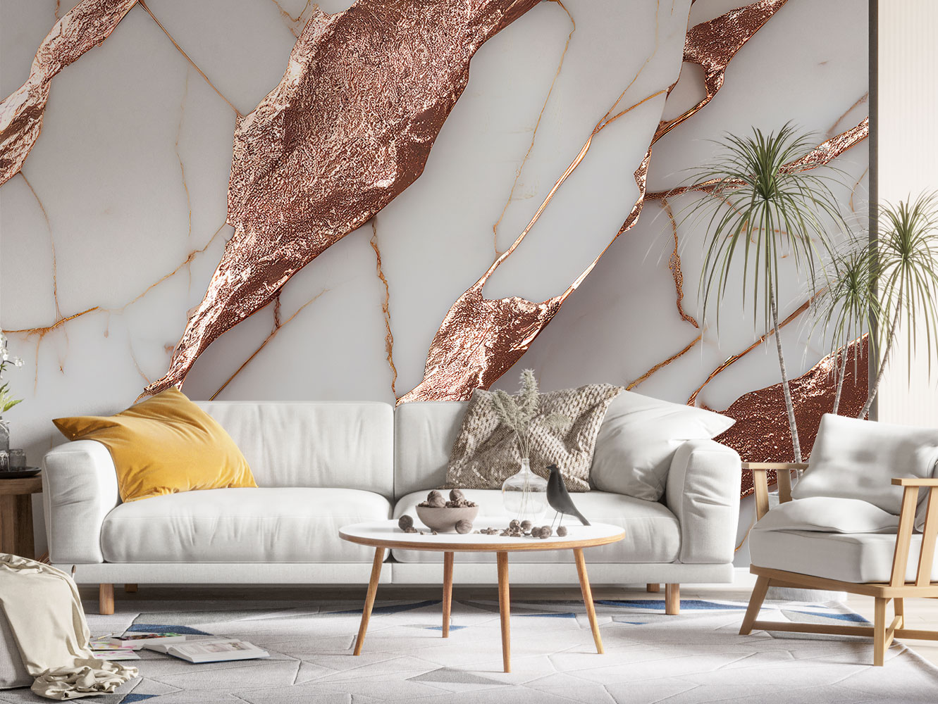 papel de parede rose gold fosco
