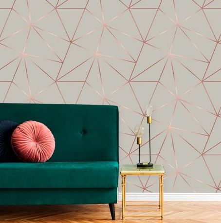 papel de parede rose gold minimalista