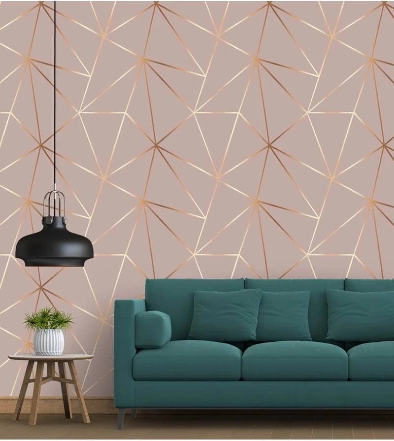 papel de parede rose gold marmorizado