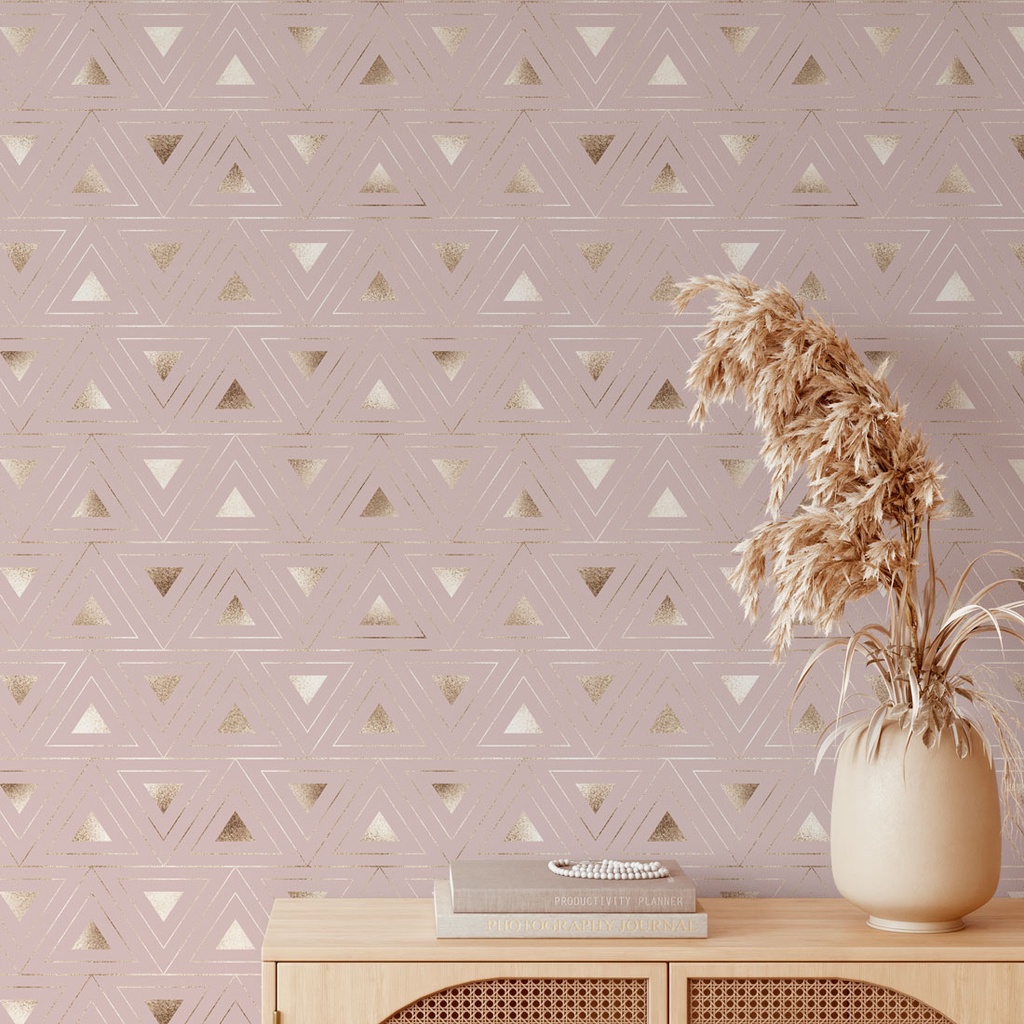 papel de parede rose gold para sala