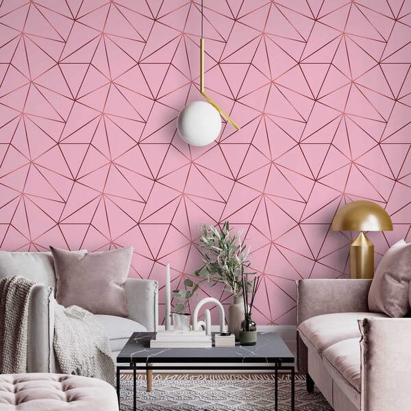 papel de parede rose gold texturizado