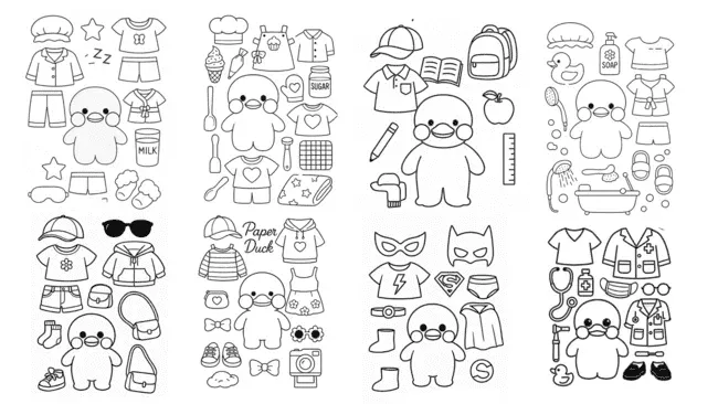 Patinho de papel para colorir