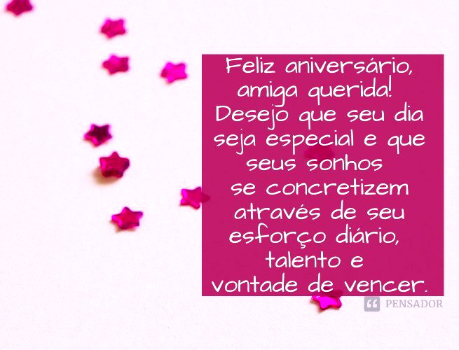 mensagens de aniversário para amiga inspiradoras