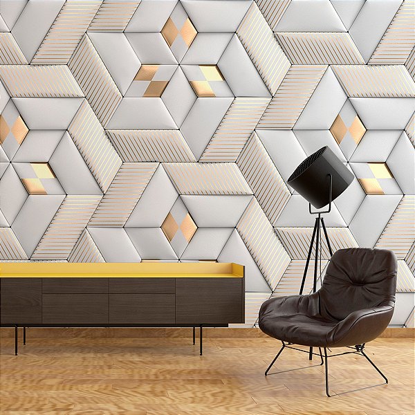 Decoração Minimalista: Usando Papel de Parede Geométrico Preto e Branco