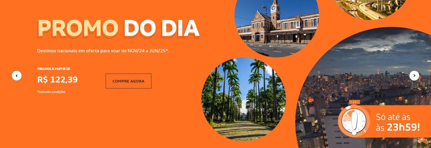 Passagens aéreas Gol em oferta relâmpago