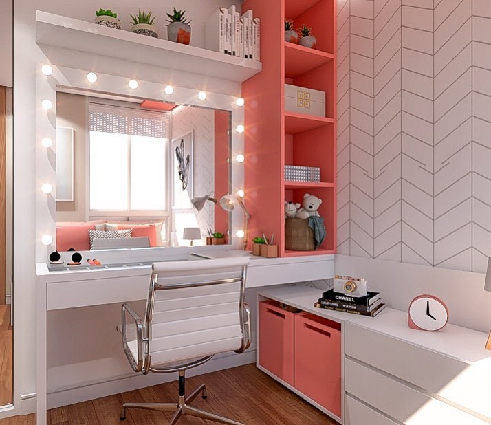 ideias de penteadeira quarto pequeno