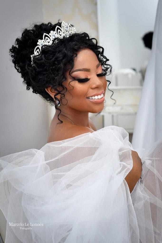 penteado cabelo cacheado casamento