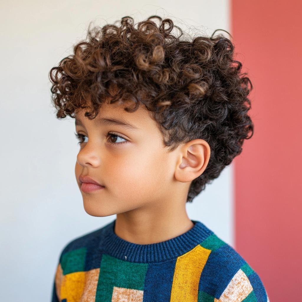penteado infantil cabelo curto e cacheado
