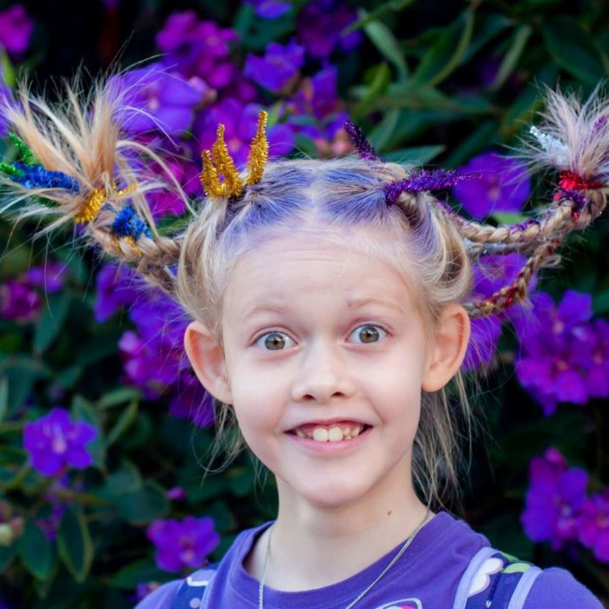 ideias de penteado maluco infantil para meninas