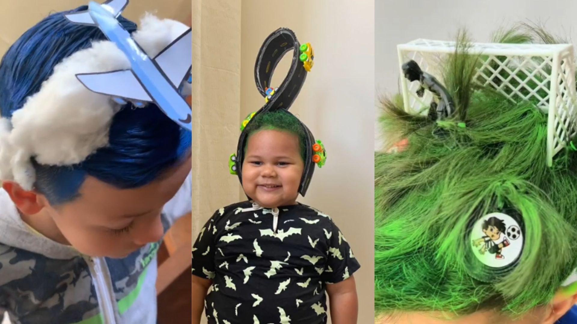 penteado maluco infantil masculino com tema de super heroi
