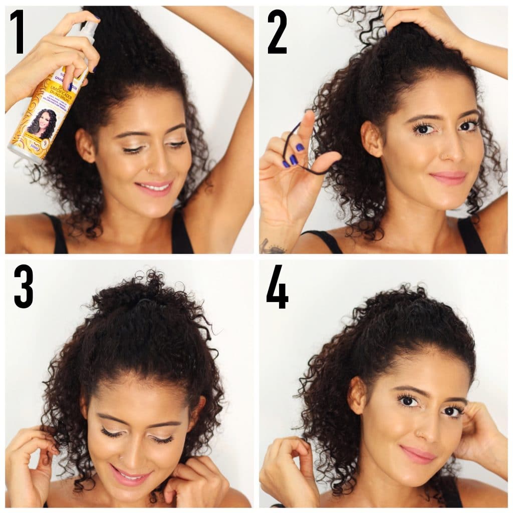 penteados para academia cabelo cacheado curto