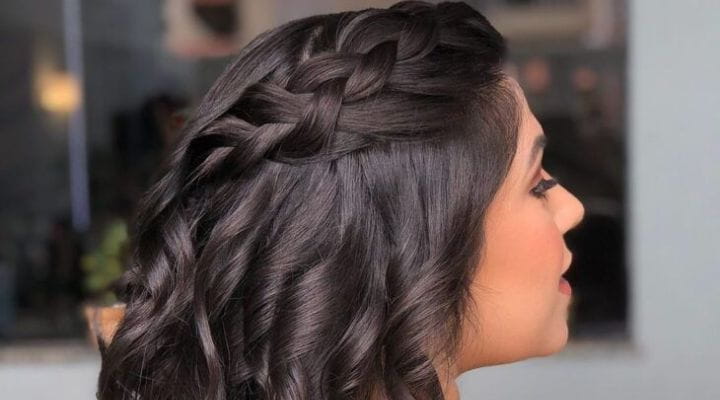 inspiração penteado trança cabelo solto festa
