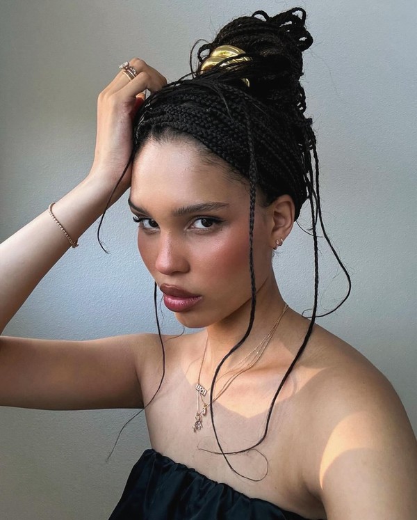 melhores penteados noiva trança cabelo preto