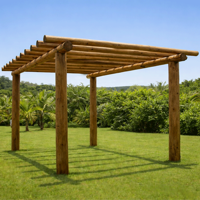 Pergolado de eucalipto para jardim
