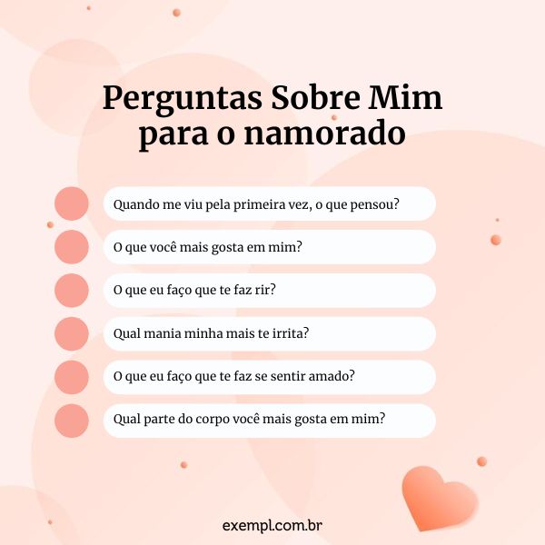 pergunta pra fazer pra namorado