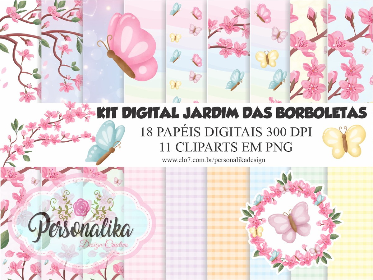 Kit festa só um bolinho borboletas