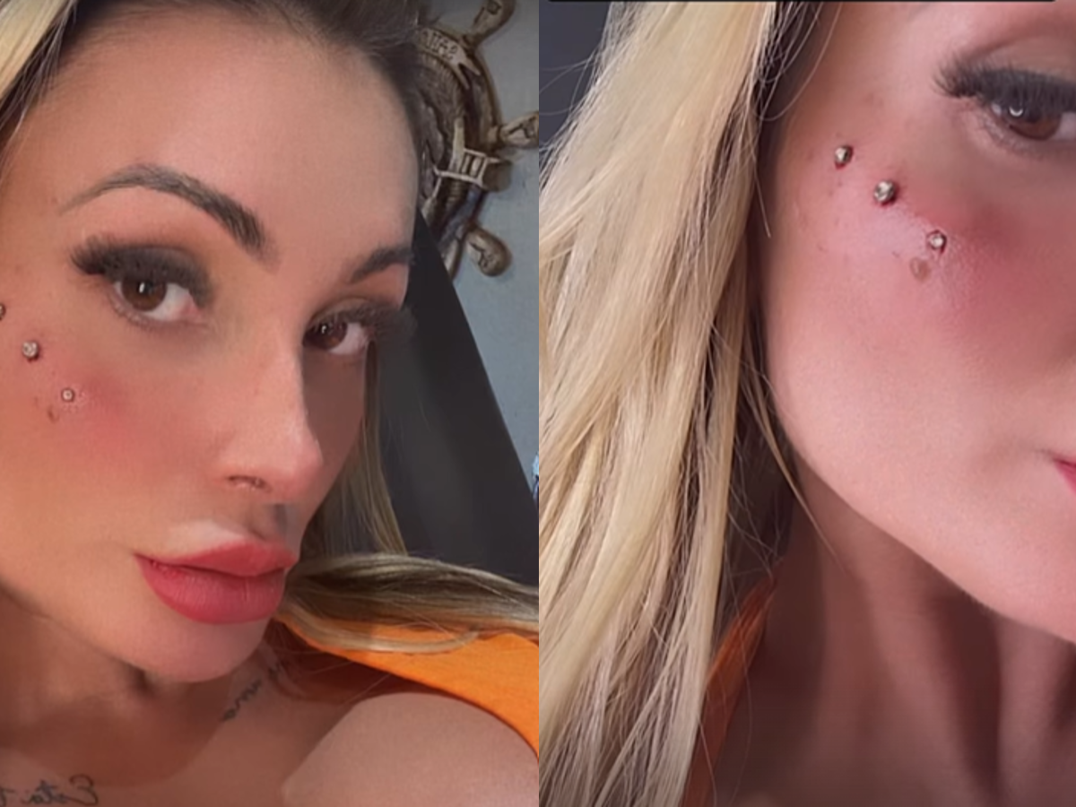 piercing na bochecha