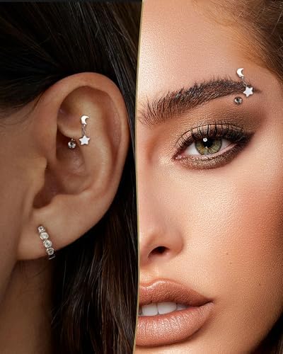 piercing na sobrancelha duplo
