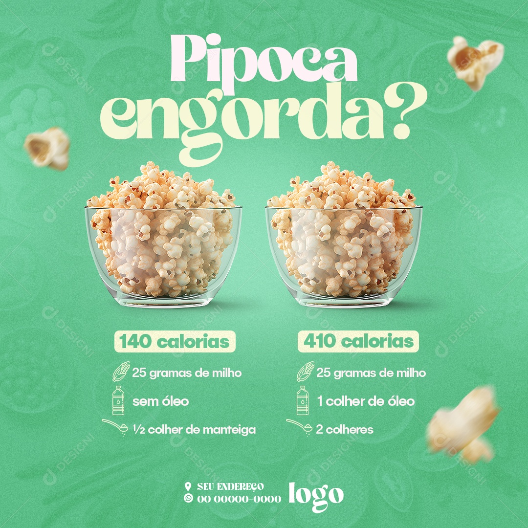 pipoca engorda