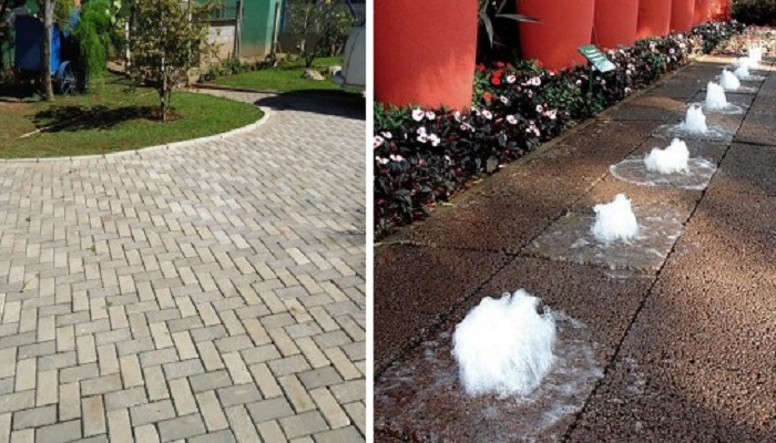 piso drenante para quintal