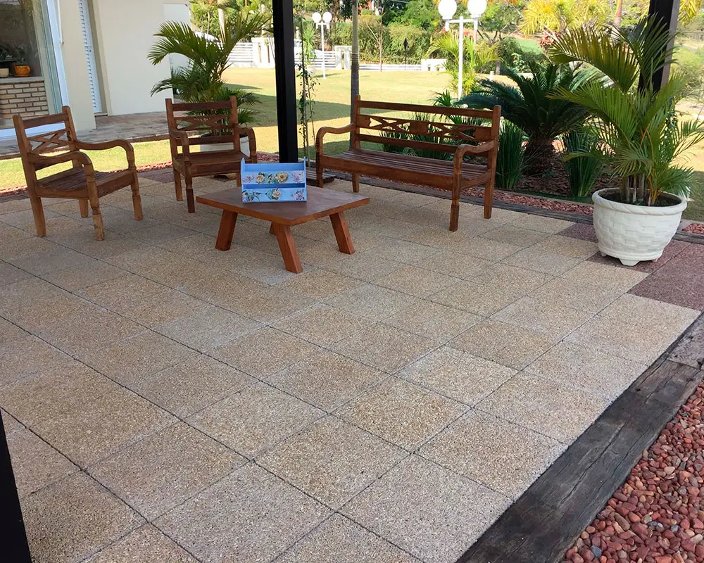 piso drenante para quintal