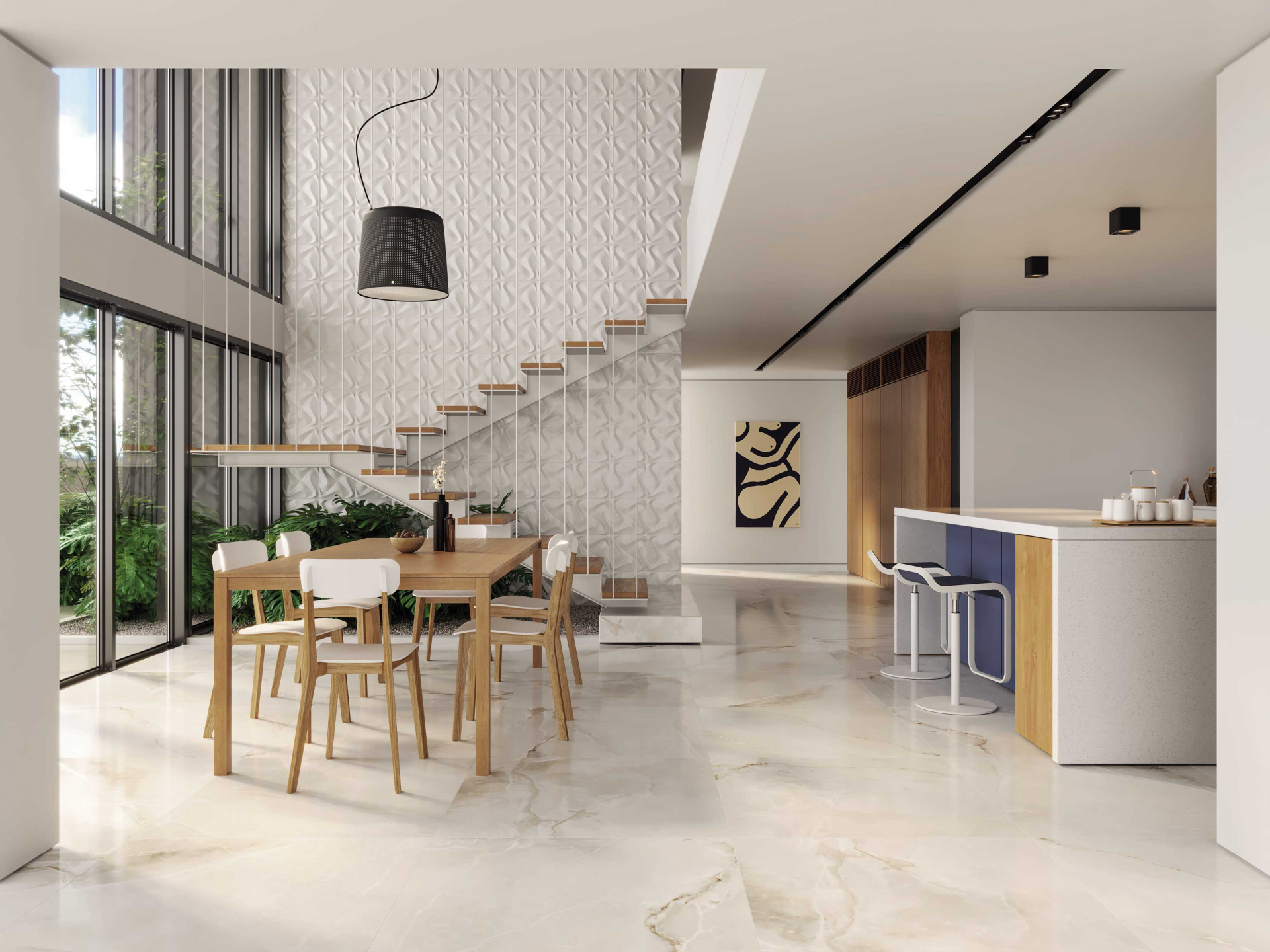 piso imitando marmore calacatta