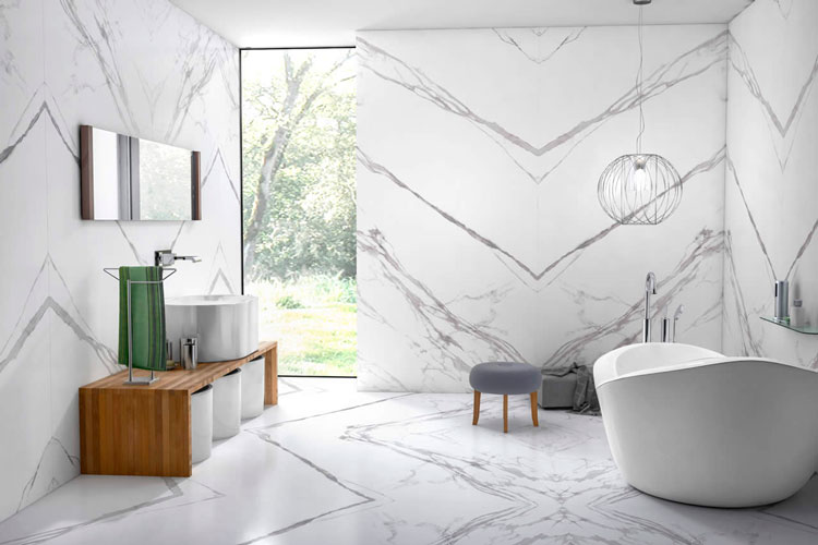 piso imitando marmore calacatta